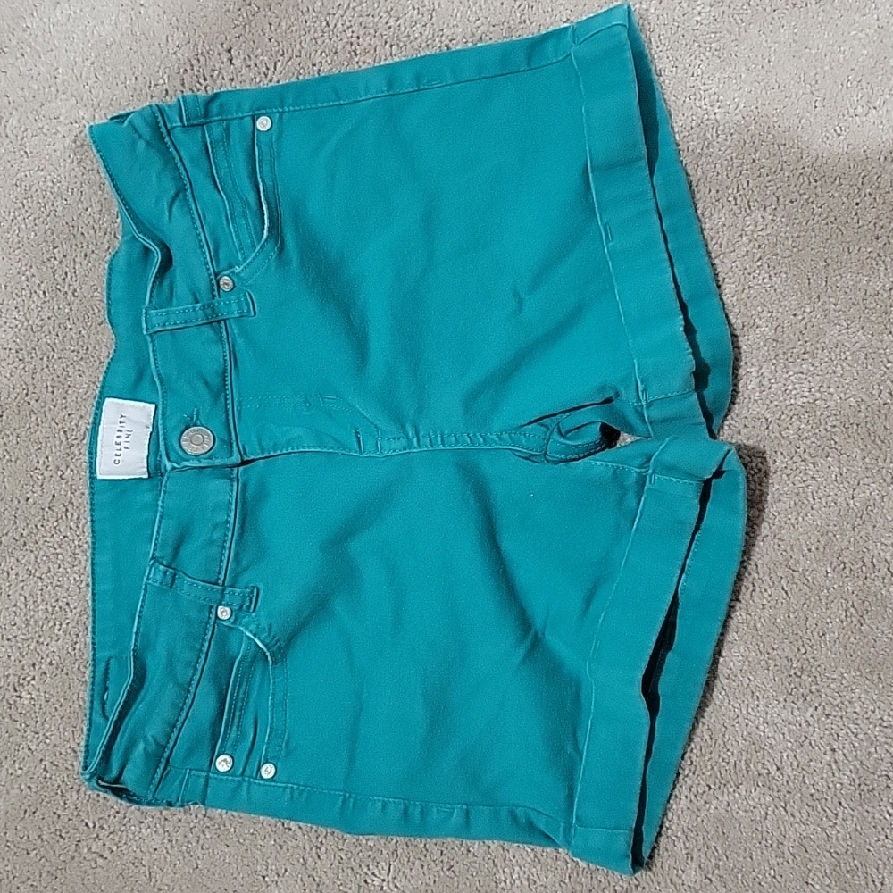 Celebrity pink turquoise shorts size 3